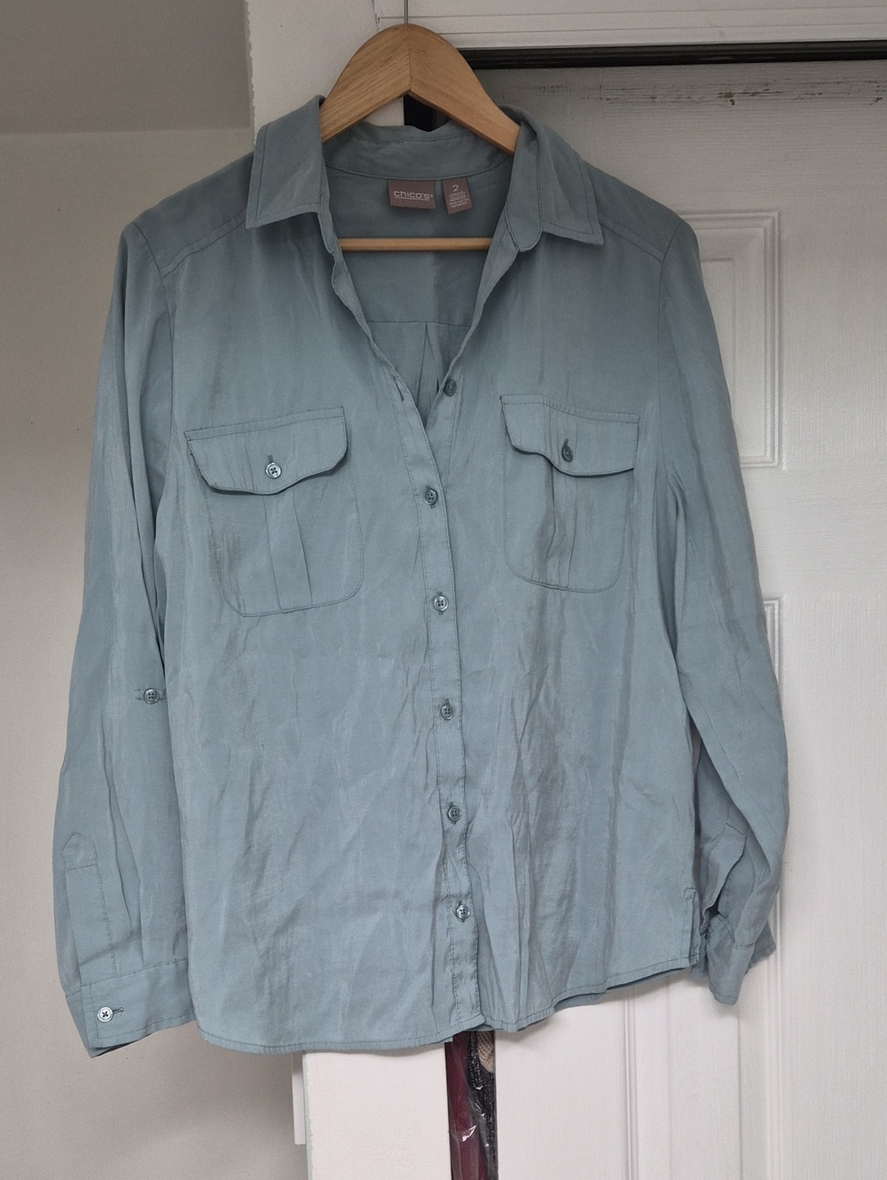 Chico's Light Blue Women's Casual Button-Down Shirt